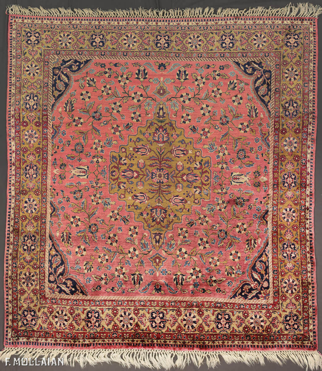 Antique Persian Kashan Silk Rug n°:92436417